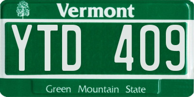 VT license plate YTD409