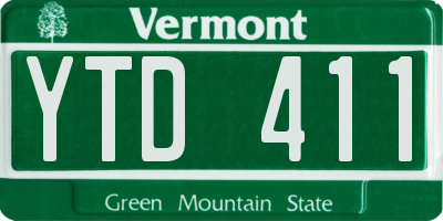VT license plate YTD411