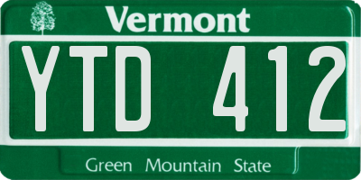 VT license plate YTD412