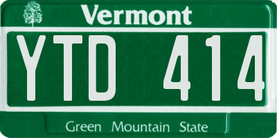 VT license plate YTD414
