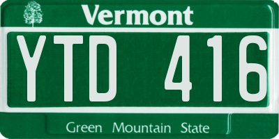 VT license plate YTD416