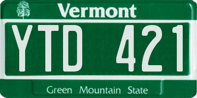 VT license plate YTD421