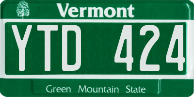 VT license plate YTD424