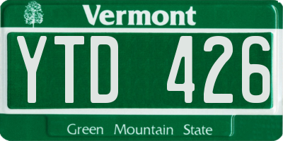 VT license plate YTD426