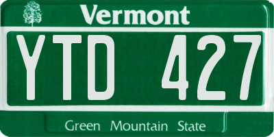 VT license plate YTD427