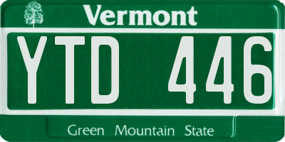 VT license plate YTD446