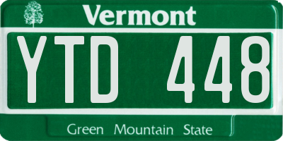 VT license plate YTD448