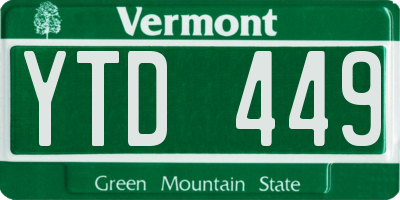 VT license plate YTD449