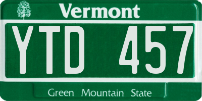 VT license plate YTD457