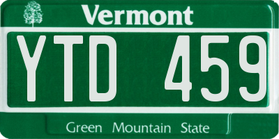 VT license plate YTD459