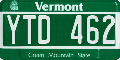 VT license plate YTD462