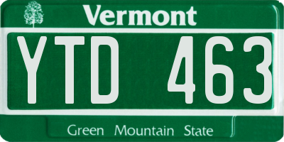 VT license plate YTD463
