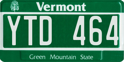 VT license plate YTD464
