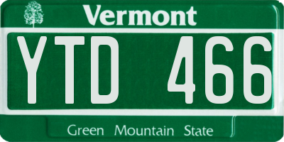 VT license plate YTD466