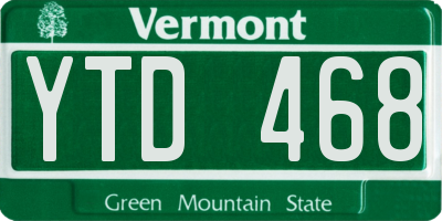 VT license plate YTD468