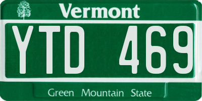 VT license plate YTD469