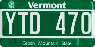 VT license plate YTD470
