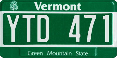 VT license plate YTD471