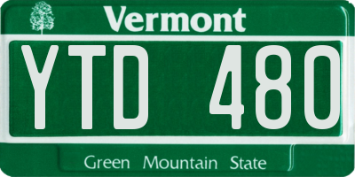VT license plate YTD480