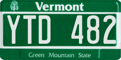 VT license plate YTD482