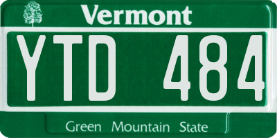 VT license plate YTD484