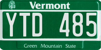 VT license plate YTD485