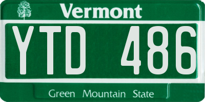 VT license plate YTD486
