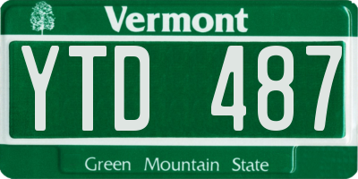 VT license plate YTD487