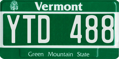 VT license plate YTD488
