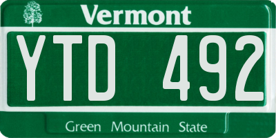 VT license plate YTD492