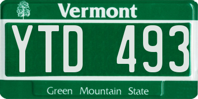 VT license plate YTD493