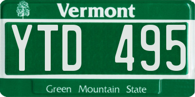VT license plate YTD495