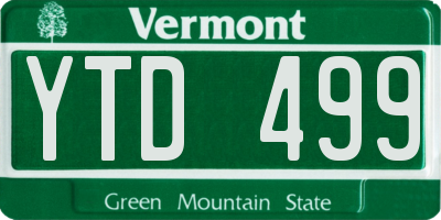 VT license plate YTD499