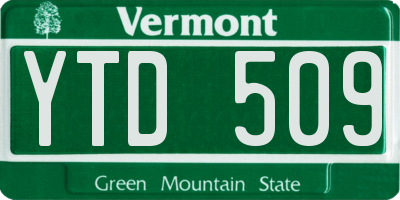 VT license plate YTD509
