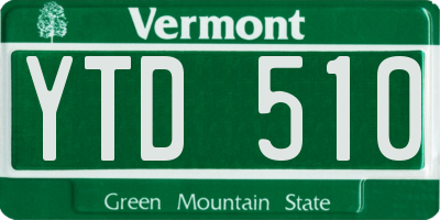 VT license plate YTD510