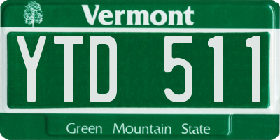 VT license plate YTD511