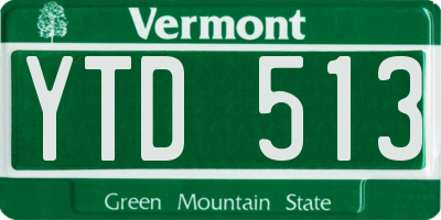VT license plate YTD513