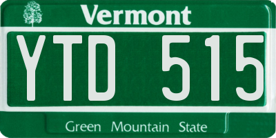 VT license plate YTD515
