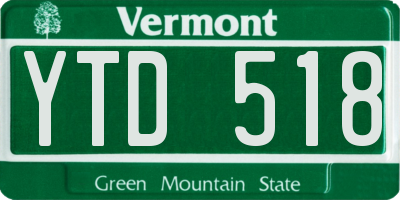 VT license plate YTD518