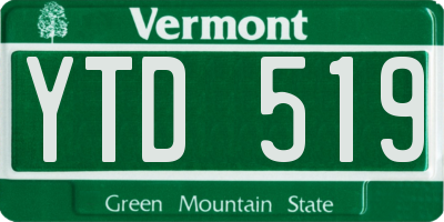 VT license plate YTD519