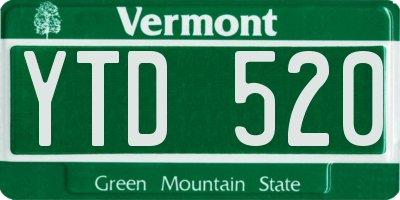 VT license plate YTD520