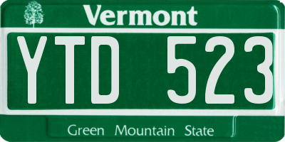 VT license plate YTD523