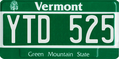 VT license plate YTD525