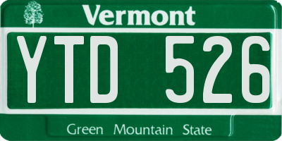 VT license plate YTD526