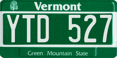 VT license plate YTD527
