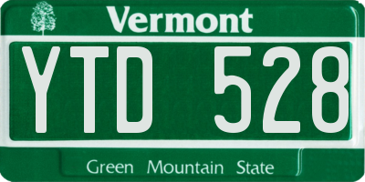 VT license plate YTD528