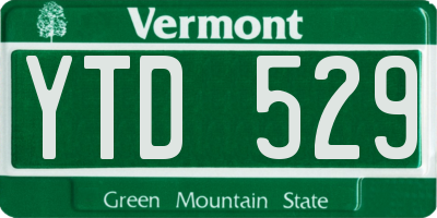 VT license plate YTD529