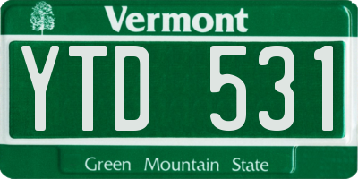 VT license plate YTD531