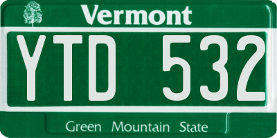VT license plate YTD532