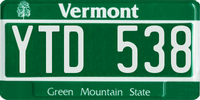 VT license plate YTD538